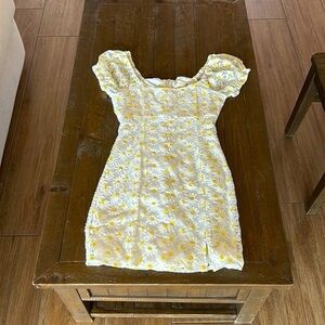 Altar'd State White and Yellow Floral Dress